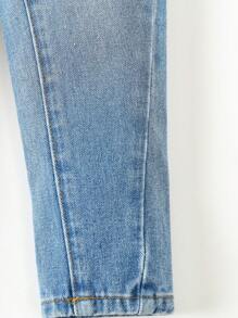 Young Boy Ripped Frayed Bleach Wash Jeans - Light Wash - View 5