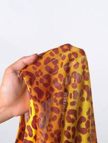 豹紋掛脖三角杯比基尼泳裝带罩衫裤 - 橘色 - 查看 6