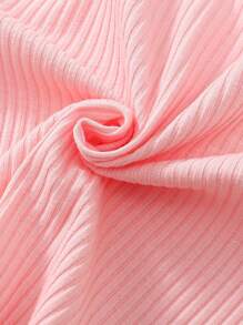 女嬰3入組條紋針織缺口領木耳邊T恤 - 彩色 - 查看 6