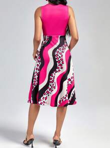 SHEIN Clasi 豹紋印花A字連衣裙 - 彩色 - 查看 6