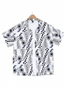 Manfinity Homme Quá lớn Nam Tất cả In Áo sơ mi Không có Bên trong Áo thun - màu đen - Xem 1