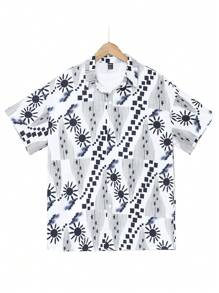 Manfinity Homme Quá lớn Nam Tất cả In Áo sơ mi Không có Bên trong Áo thun - màu đen - Xem 5