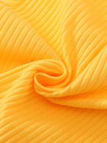 女嬰3入組條紋針織缺口領木耳邊T恤 - 彩色 - 查看 6