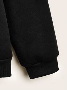 Manfinity Homme Nam Đồ họa Chữ cái Túi kangaroo Dây rút Hoodie - màu đen - Xem 3