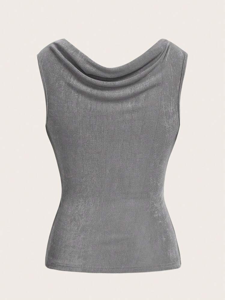SHEIN ICON Solid Draped Tank Top | SHEIN USA