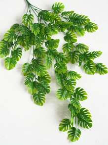 1入組人造植物綠色樹葉花環真絲掛飾藤蔓適用於家庭花園婚禮派對DIY裝飾和牆 - 綠色 - 查看 2