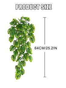1入組人造植物綠色樹葉花環真絲掛飾藤蔓適用於家庭花園婚禮派對DIY裝飾和牆 - 綠色 - 查看 3