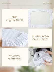 ChillTech 1pc [Bamboo Fiber]Antibacterial Jacquard Air Layer Bamboo Fiber TPU Waterproof Mattress Protector - Multicolor - View 10