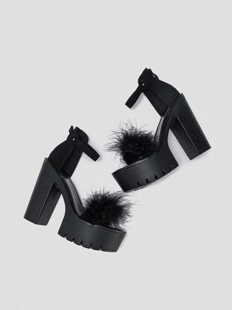 Sandalias de cuña con plataforma de verano para mujer - Tira mullida sexy, cierre con cremallera trasera, estilo romano de piel transpirable, color negro - Negro - Añade 3