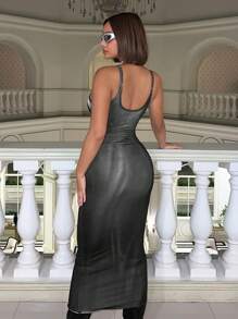 SHEIN ICON Figure Graphic Cami Dress - Black - View 2