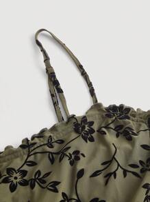 SHEIN MOD 大碼印花木耳邊吊帶洋裝 - 彩色 - 查看 3
