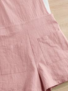 SHEIN Leap Crew Teen Girl Solid Tee & Overall Romper - Multicolor - View 5