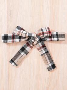 SHEIN Cô Gái Trẻ In kẻ sọc Thắt lưng Áo khoác Trench - màu đen - Xem 3