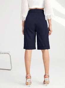 Seusyu 素色腰帶百慕大短褲