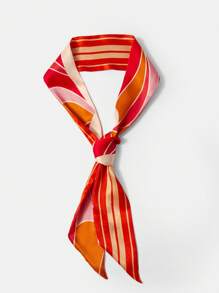 MOTF PREMIUM 女士色塊純絲時尚細長圍巾,夏季和春季優雅必備 - 彩色 - 查看 2