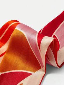 MOTF PREMIUM 女士色塊純絲時尚細長圍巾,夏季和春季優雅必備 - 彩色 - 查看 11