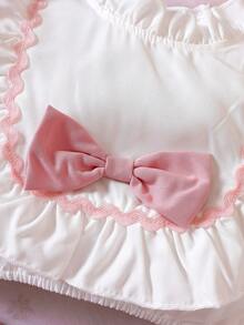Baby Mädchen Rüschenbesatz, Puffärmeln, Schleife vorne, Stehkragen, Bluse mit & Rock mit - Verschiedenfarbig - Übersicht 4