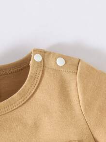 SHEIN 嬰兒男童3入組純色口袋拼接連身衣