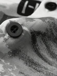 Manfinity Nam Đồ họa Chữ cái Áo sơ mi - Nhiều màu - Xem 4