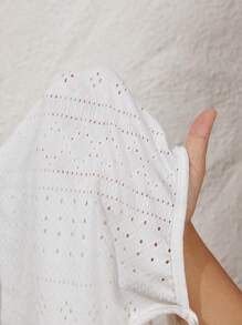 SHEIN VCAY Plus Eyelet Embroidery Cami Summer Top - White - View 6