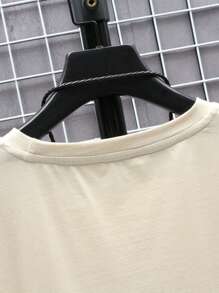 Manfinity EMRG Nam Chữ cái & Đồ họa hoạt hình Áo thun - Màu Khaki - Xem 5