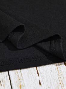 SHEIN LUNE Cat Print Tee - Black - View 3