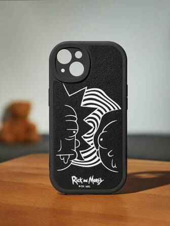 Rick and Morty | ROMWE 1pc Letter Cartoon Figure Graphic TPU Phone Case Compatible With IPhone