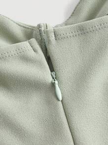 SHEIN Belle 素色緊身吊帶連衣裙 - 薄荷綠 - 查看 4