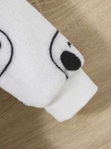 SHEIN 男嬰熊貓印花連帽衫和褲子