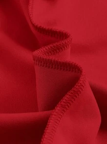 SHEIN MOD Solid Halter Neck Dress,Valentine Outfits - Red - View 4