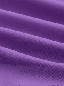 SHEIN MOD Asymmetrical Neck Ruched Top - Violet Purple - View 3