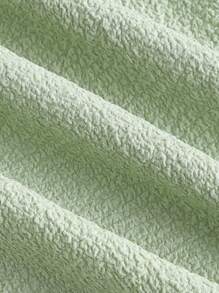 SHEIN MOD Solid Button Front Halter Dress - Mint Green - View 4