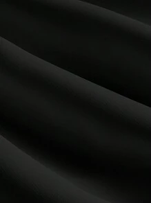 SHEIN MOD 挖肩荷葉邊連衣裙 - 黑色 - 查看 3