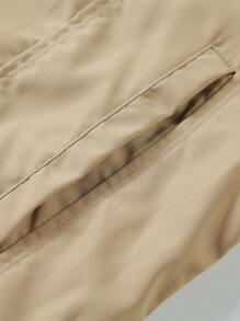 Manfinity Homme 男士純色拉鍊夾克 - 卡其色 - 查看 6