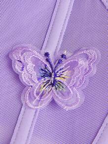 蝴蝶貼花鋼圈文胸 - 紫丁香色 - 查看 3