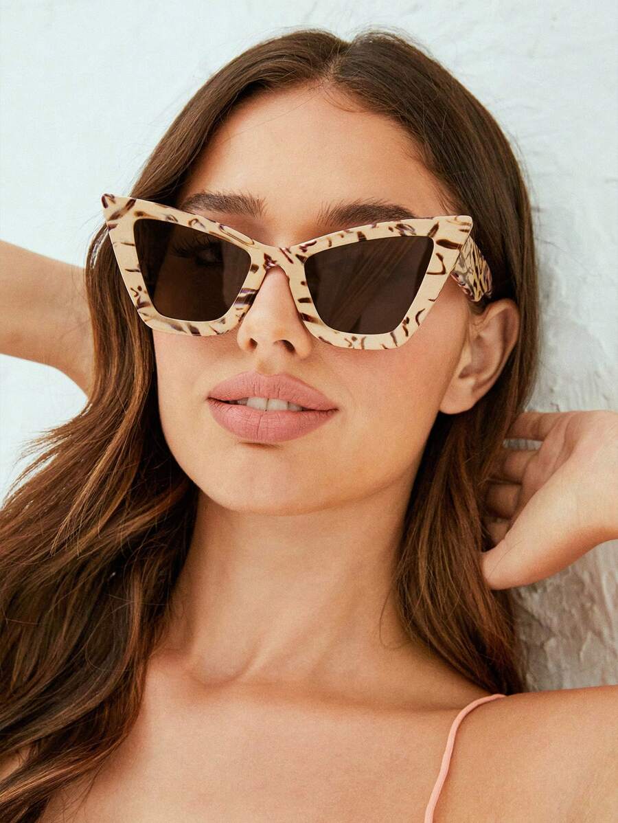 SHEIN VCAY 貓眼墨鏡 - 黑色 - 查看 1