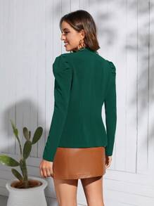 SHEIN Clasi Cazadoras para Mujer Doble botonadura Liso Elegante - Verde Oscuro - Ver 2