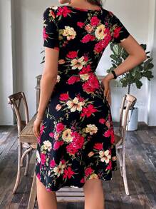 SHEIN Clasi Floral Print A-line Dress - Multicolor - View 2