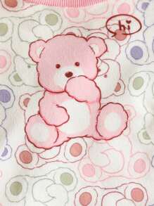 Baby Girl Cartoon Graphic Snug Fit PJ Set - Pink - View 5