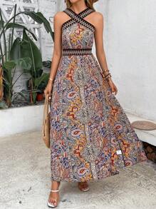 Breezaya Váy Maxi In Họa Tiết Paisley Tương Phản Trang Phục Đi Biển Cho Nữ - Nhiều màu - Xem 6