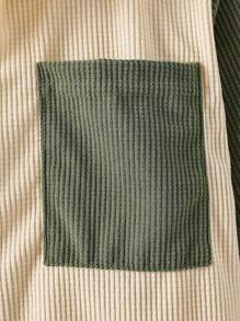 SHEIN 男小童雙色口袋貼布襯衫不帶T恤 - 彩色 - 查看 4