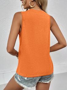 SHEIN LUNE 椰子樹&愛心圖案背心上衣 - 橘色 - 查看 2