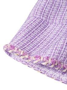 SHEIN Unity Viền tương phản Nút phía trước Áo ba lỗ & Váy - Màu tím hoa cà - Xem 3