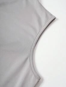 SHEIN Unity 素色小高領緊身連衣裙 - 淺灰色 - 查看 4