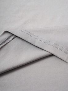 SHEIN Unity 素色小高領緊身連衣裙 - 淺灰色 - 查看 5