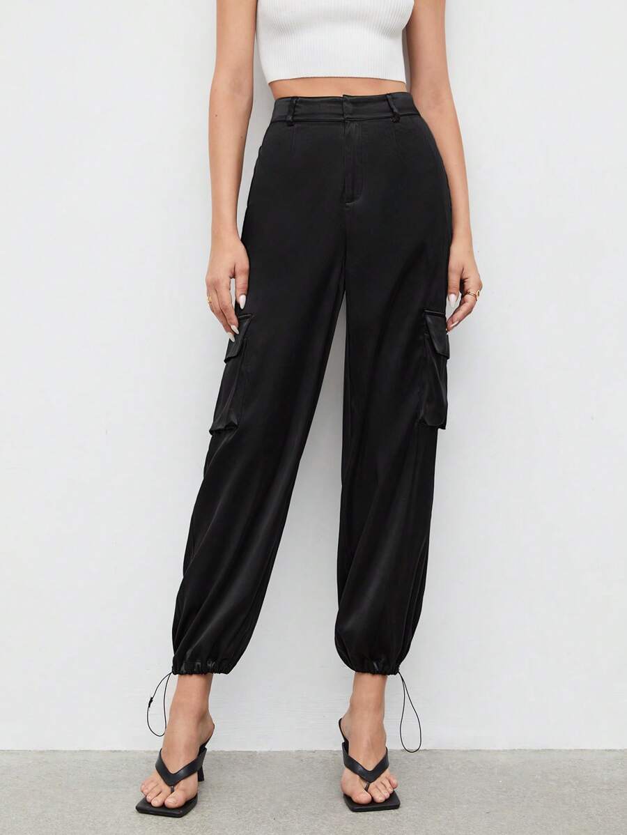 Maija 翻蓋口袋抽繩下擺工裝褲