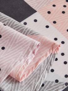 4 cái/bộ Họa tiết Hình học Bằng phẳng & Bộ trang tính được trang bị Đối với Phòng ngủ - Nhiều màu - Xem 5