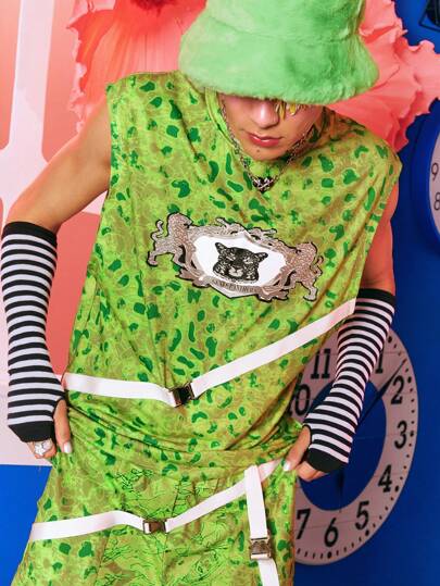 SHEIN X The Future X TIMPHOENIX Men Leopard Print Tank Top