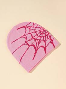 Personalized Spider Web Pattern Jacquard Knitted Hat For Men Street