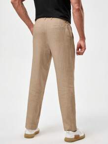 Manfinity NXTstreet Men Slant Pocket Solid Suit Trousers - Khaki - View 2